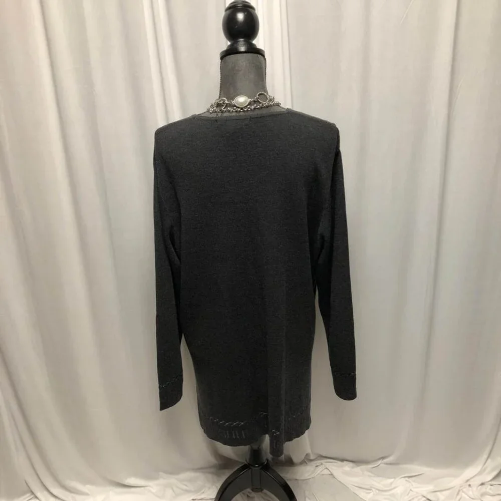 Venezia Cardigan Womens Size 18 - 20 Gray Button Front Minimalist Layering